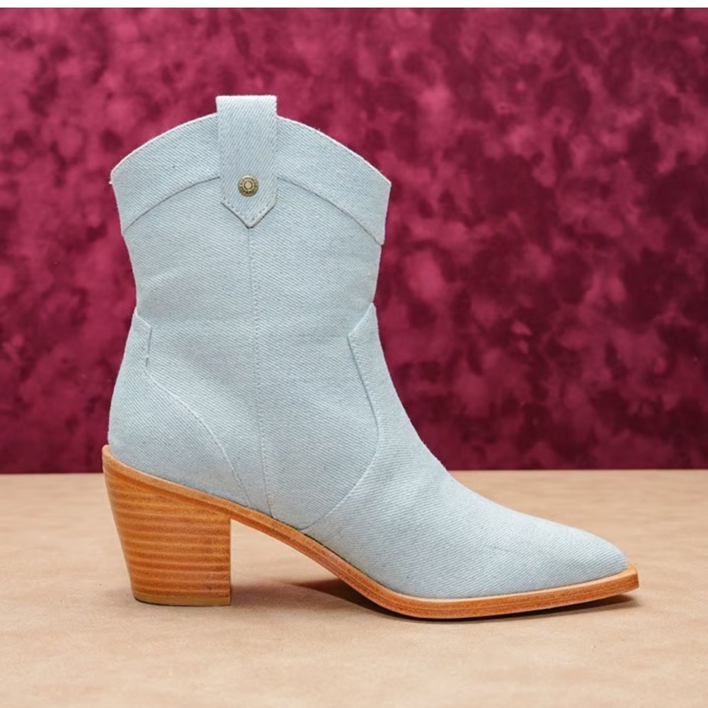 7 For All Mankind Denim Blue Western Boot